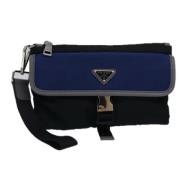 Pre-owned Nylon clutches Prada Vintage , Black , Dames