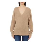 Stijlvolle Gesloten Gebreide Trui Liu Jo , Beige , Dames