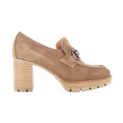 Klassieke Dames Loafer Hakken Nerogiardini , Beige , Dames