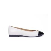 Witte balletflats met zwarte neus Michael Kors , White , Dames