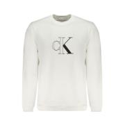 Fleece Logo Sweatshirt Gerecycled Katoen Calvin Klein , White , Heren