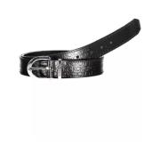 Elegante zwarte leren riem met logodetail Calvin Klein , Black , Dames