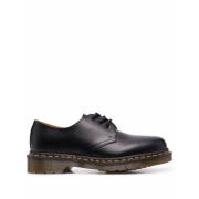 Zwarte Leren Veterschoenen Dr. Martens , Black , Dames