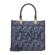 Suède en Shearling Jas Fendi , Blue , Dames