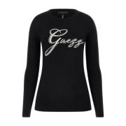 Elegante veelzijdige crewneck sweater Jblk Guess , Black , Dames