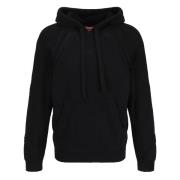 Handgeborduurde Kabel Hoodie Trui Kenzo , Black , Heren