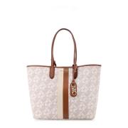 Witte Schoudertas met leren handvatten Michael Kors , White , Dames