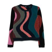 Zwart Swirl Patroon Gebreide Trui Paul Smith , Multicolor , Dames