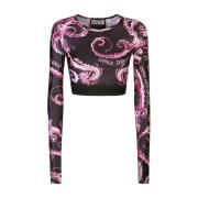 Zwart T-shirt voor vrouwen Aw24 Versace Jeans Couture , Multicolor , D...