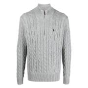 Katoenen half-zip gebreid Ralph Lauren , Gray , Heren