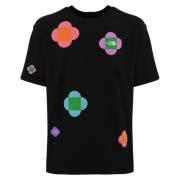 Bloemenprint Unisex T-shirt Zwart The North Face , Black , Heren