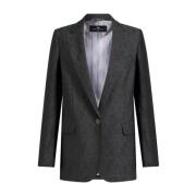 Houtskool Grijs Wol Jacquard Jas Etro , Gray , Dames