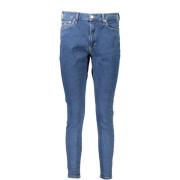 Blauwe Katoenen Jeans, Hoge Taille, Skinny Tommy Hilfiger , Blue , Dam...