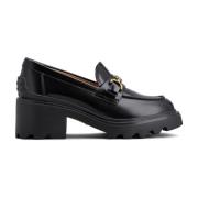 Zwart Leren Instap Blokhak Tod's , Black , Dames