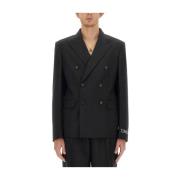 Elegante Wollen Blazer Versace , Black , Heren