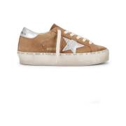 Kameel Leren Plateau Sneakers Golden Goose , Brown , Dames