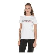 Wit Katoenen T-shirt met Inlay Love Moschino , White , Dames