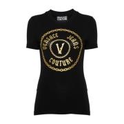 Zwarte T-shirt voor vrouwen Versace Jeans Couture , Black , Dames