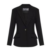 Zwarte Jas Verhoog Stijl Elegantie Versace Jeans Couture , Black , Dam...