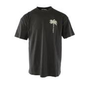 Klassieke Grijze Tee met Logo Palm Angels , Gray , Heren