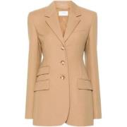 Getailleerde blazer in biscuit wolflanel Sportmax , Brown , Dames