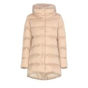 Gewatteerd donsjack met capuchon Herno , Beige , Dames