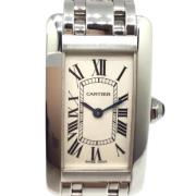 Pre-owned White Gold watches Cartier Vintage , Brown , Dames