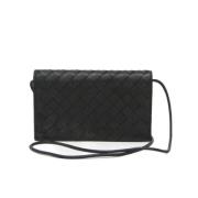 Pre-owned Leather wallets Bottega Veneta Vintage , Black , Dames