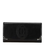 Pre-owned Leather wallets Cartier Vintage , Black , Dames