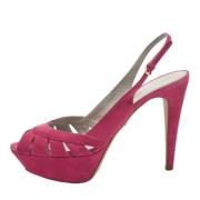 Pre-owned Suede sandals Sergio Rossi Pre-owned , Pink , Dames