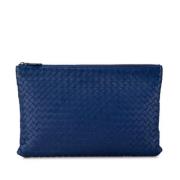 Pre-owned Fabric clutches Bottega Veneta Vintage , Blue , Dames