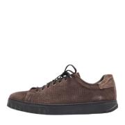 Pre-owned Leather sneakers Salvatore Ferragamo Pre-owned , Brown , Her...