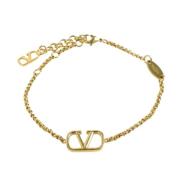 Pre-owned Metal bracelets Valentino Vintage , Yellow , Dames