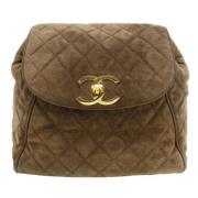 Pre-owned Suede backpacks Chanel Vintage , Brown , Dames