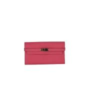 Pre-owned Leather wallets Hermès Vintage , Pink , Dames