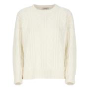 Witte Kasjmier Wol Jumper Crewneck Sweater Kangra , White , Dames