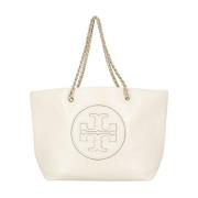 Ivoor Shopper met Kettinghandvatten Tory Burch , Beige , Dames