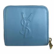 Pre-owned Leather wallets Yves Saint Laurent Vintage , Blue , Dames