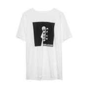 Wit Gitaar Bedrukt T-Shirt Zadig & Voltaire , White , Heren