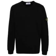 Kompas Logo Sweater Zwart Katoen Stone Island , Black , Heren