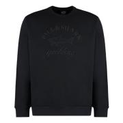 Geribbelde Katoenen Crew-Neck Sweatshirt Paul & Shark , Black , Heren