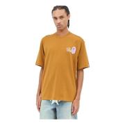 Cursief Logo Katoenen T-shirt A Bathing APE , Yellow , Heren