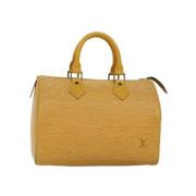 Pre-owned Leather handbags Louis Vuitton Vintage , Yellow , Dames