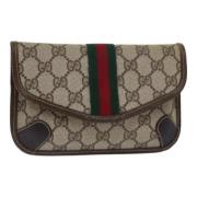 Pre-owned Canvas clutches Gucci Vintage , Beige , Dames