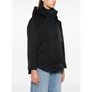 Zwarte Nylon Hoodie Jas Herno , Black , Dames