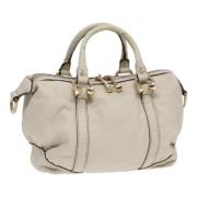 Pre-owned Leather handbags Gucci Vintage , White , Dames