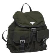 Pre-owned Nylon backpacks Prada Vintage , Green , Dames