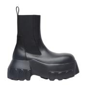 Stevige Leren Tractorlaarzen Rick Owens , Black , Dames