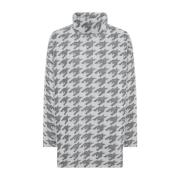 Lange Houndstooth Trui met Col Soyaconcept , Gray , Dames