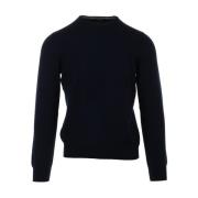 Blauwe Sweater Paricollo Stijl Gran Sasso , Blue , Heren